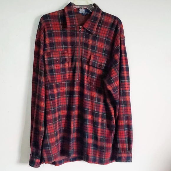 Polo Ralph Lauren Other - Polo Ralph Lauren Men's 1/2 Zip Plaid Flannel Med